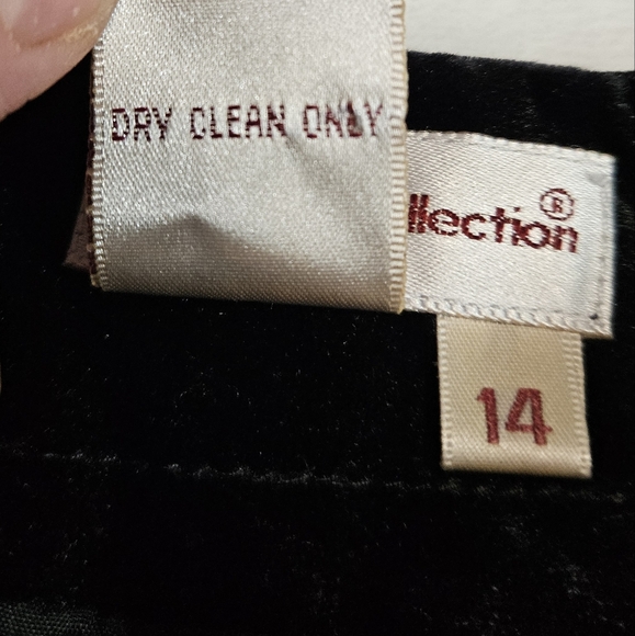 Vintage Potomac Collection Womens 14 Black Velvet A-line Midi Skirt - Picture 3 of 5